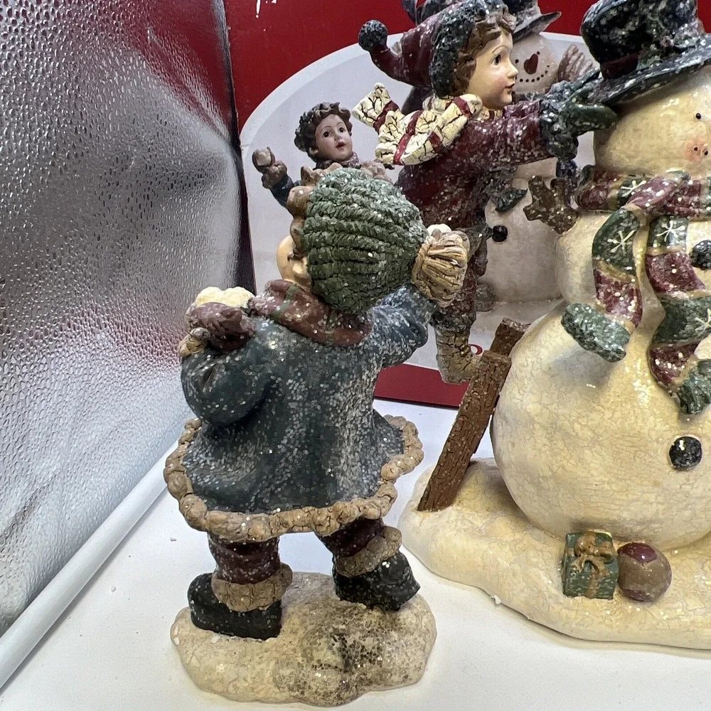 Kirkland Signature 4pc Kids and Snowman Scene #862008 Decorative Christmas Decor